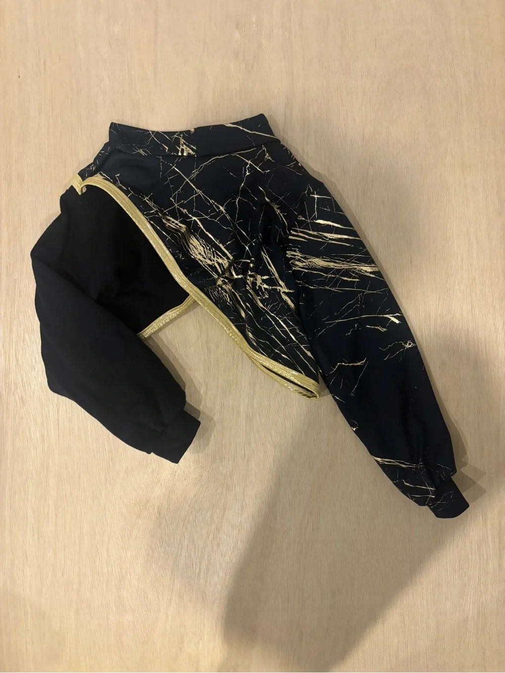 A Wish Come True 24K Magic Black Gold Dance Outfit 2 Piece Set LC